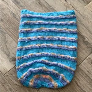 Hand knit lined baby sack